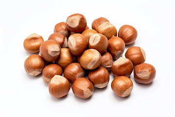 Obraz premium Hazelnuts isolated on white background