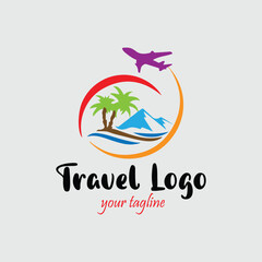 travel and tourism agency logo design vector