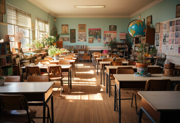 Fototapeta na wymiar Empty classroom at school 