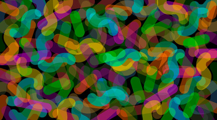Abstract background of translucent multi-colored shapes.