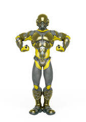 futuristic astronaut in white background