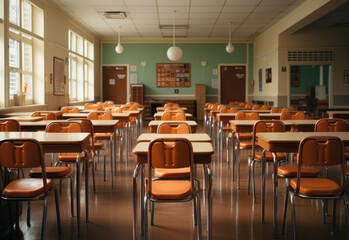 Fototapeta na wymiar An empty classroom at school