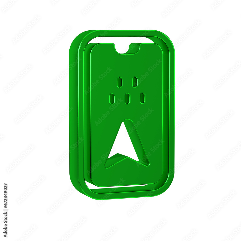 Poster green infographic of city map navigation icon isolated on transparent background. mobile app interfa