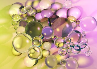 Bubbles, abstract bubble background, 3d rendering