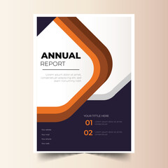 modern annual report brochure template with red shapes