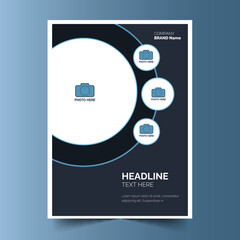 modern business brochure template with blue circle shapes