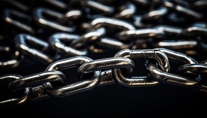 Photo of a Macro View of a Chain on a Dark Background