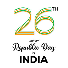 Vector indian republic day concept with text 26 january.