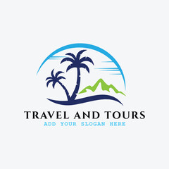 travel and tourism agency logo design vector