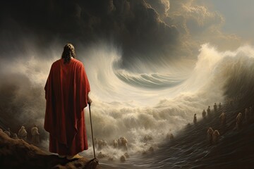 Moses parting red sea