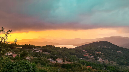 sunset in the mountains
