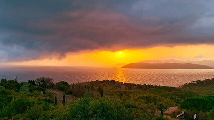 sunset in the mountains