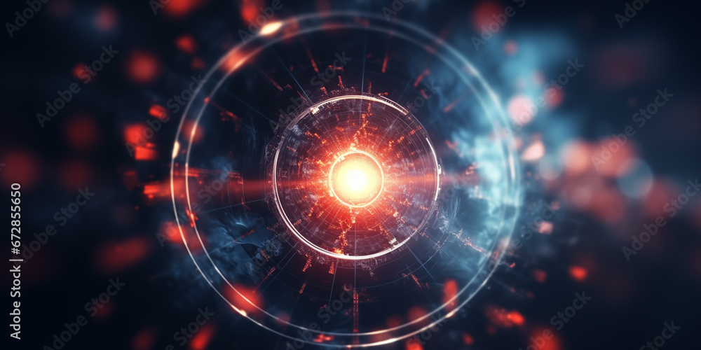 Canvas Prints technology background with glowing lights
