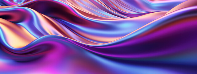 Holographic fabric in motion, captured in a 3D abstract visualization.