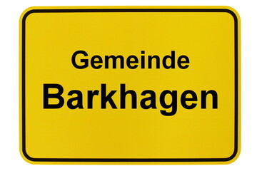 Illustration eines Ortsschildes der Gemeinde Barkhagen in Mecklenburg-Vorpommern