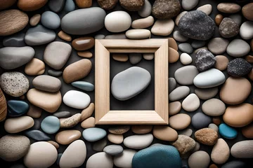 Fotobehang stones on white background © zooriii arts