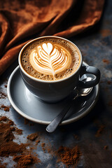 Elegant latte with perfect foam art.