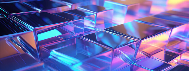 Obraz premium Futuristic hologram cube pattern.