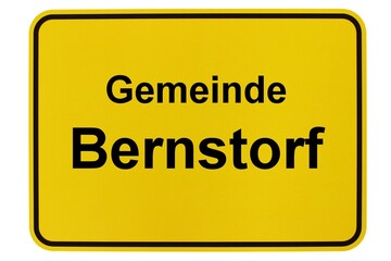 Illustration eines Ortsschildes der Gemeinde Bernstorf in Mecklenburg-Vorpommern