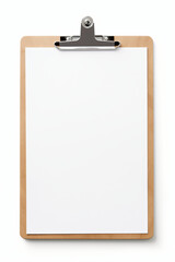 Isolated Clipboard With Blank Paper Page Mockup