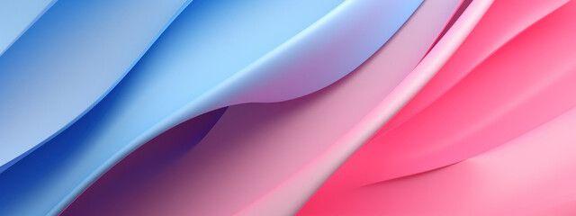 Close-up 3D depiction of a swirling dance between pink and tranquil blue.