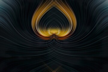 Abstract dark backdrop with curved golden lines.