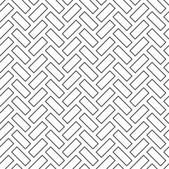 Herringbone pattern. Rectangles slabs tessellation. Seamless surface design with slanted blocks tiling. Floor cladding bricks. Repeated tiles ornament background. Mosaic motif. Pavement wallpaper. - obrazy, fototapety, plakaty