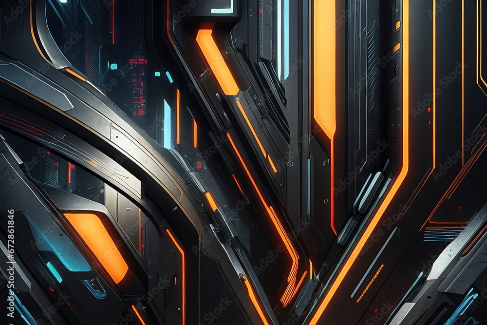 Aufkleber cyberpunk background: a visual journey into the future with generative ai technology