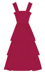 Purple summer dress. vector illustration