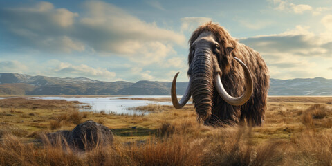 Majestic mammoth in natural habitat. - obrazy, fototapety, plakaty
