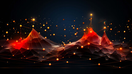 3d abstract of an orange sphere with LED lights at the surface, in the style of bokeh panorama,...