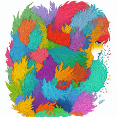 Obraz premium Vividly Portraying the Complex Journey of Individuals Battling Anxiety Disorders Through Colorful Symbolism