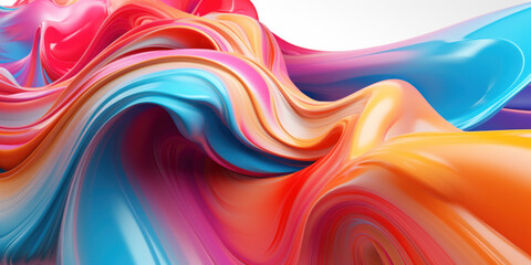 Obraz premium Mesmerizing 3D artwork with dynamic colors creating a visual depth.