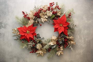 Christmas Wreath with Decoration - Created with Generative AI Tools