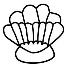 seashell line icon