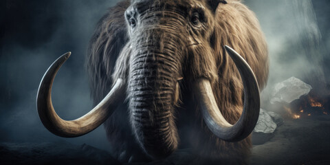 Obraz premium Detailed prehistoric mammoth.