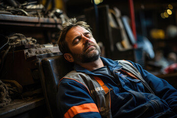 Sleeping on the job. Factory