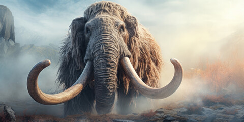 Obraz premium Stunning detail realistic mammoth depiction.