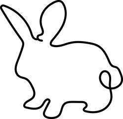 One line Rabbit vector design