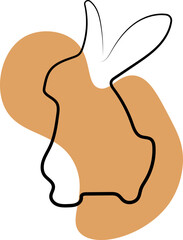 One line Rabbit vector design