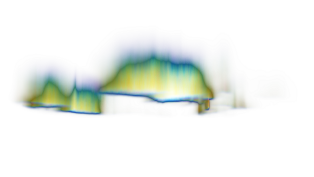 Aurora northern, polar and southern lights on transparent background. Aurora polaris, borealis and australis with green, blue, pink and purple neon lights, shining rays and swirls