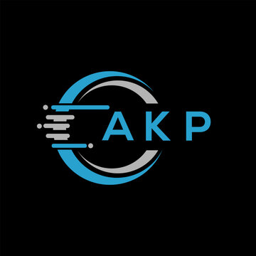 AKP letter logo abstract design. AKP unique design, AKP letter logo design on black background. AKP creative initials letter logo concept. AKP letter design.AKP
