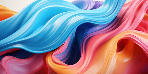 Obraz premium Mesmerizing 3D artwork with dynamic colors creating a visual depth.