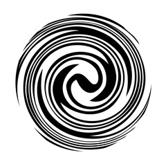 Vector abstract illustration in the form of a black spiral on a white background