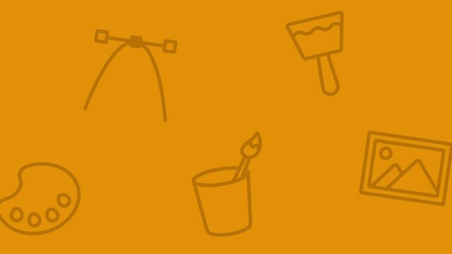 グラフィックデザインのアイコン　背景動画（黄色）