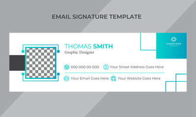 Clean and simple email signature design, Modern Personal email signature and email footer template layout. 