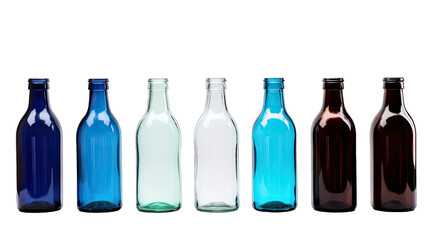 Different bottles isolated on transparent or white background generative ai 