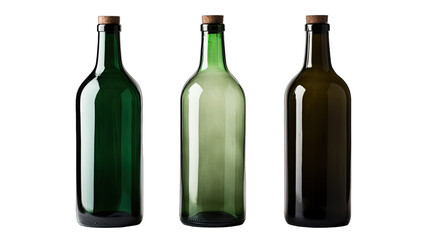 Different bottles isolated on transparent or white background generative ai 