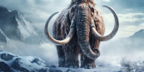 Mammoth in the wild. - obrazy, fototapety, plakaty