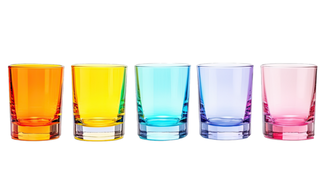 Different glasses isolated on transparent or white background generative ai